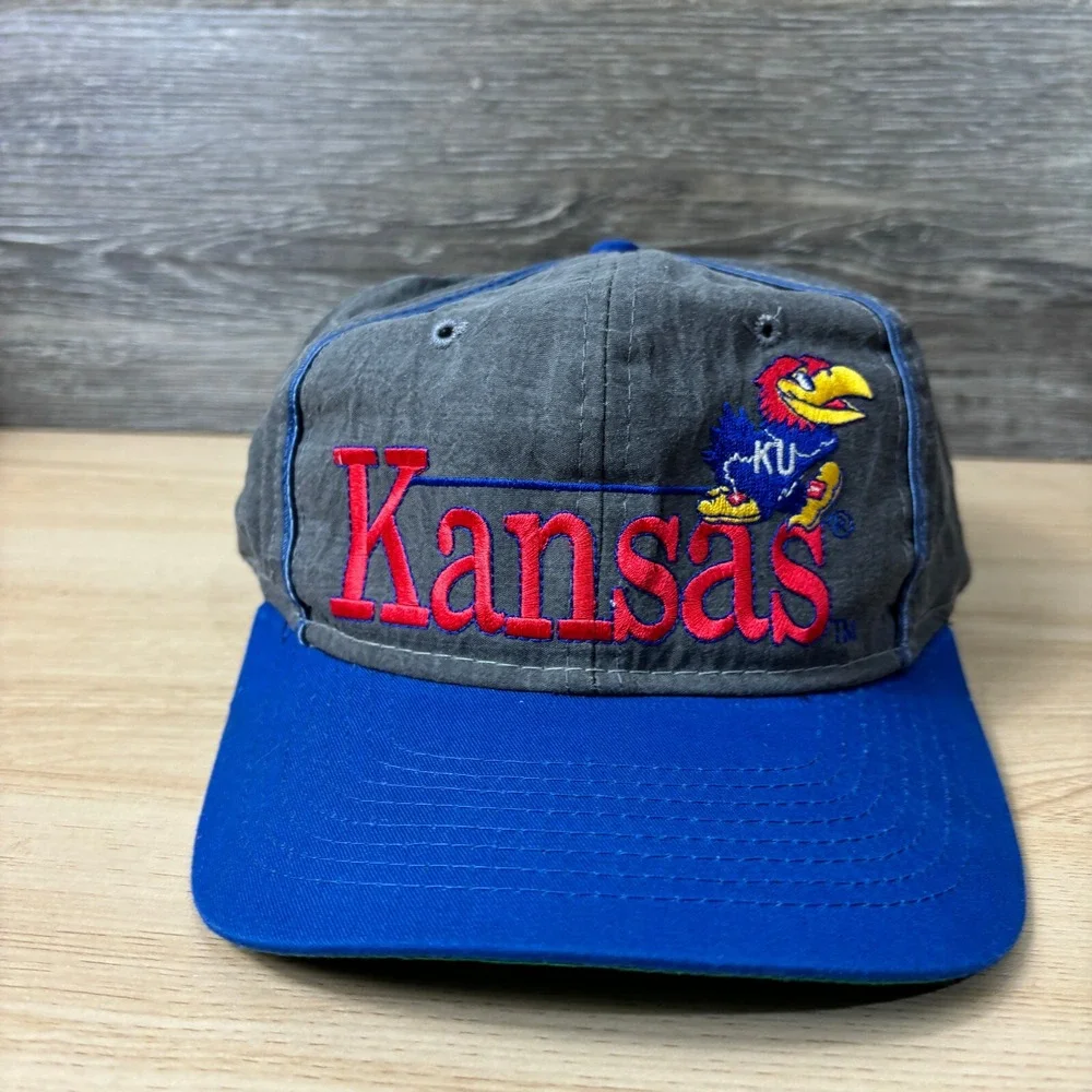 Vintage Kansas‎ Jayhawks Hat Cap Youth Snapback Gray Basketball The Game Boys